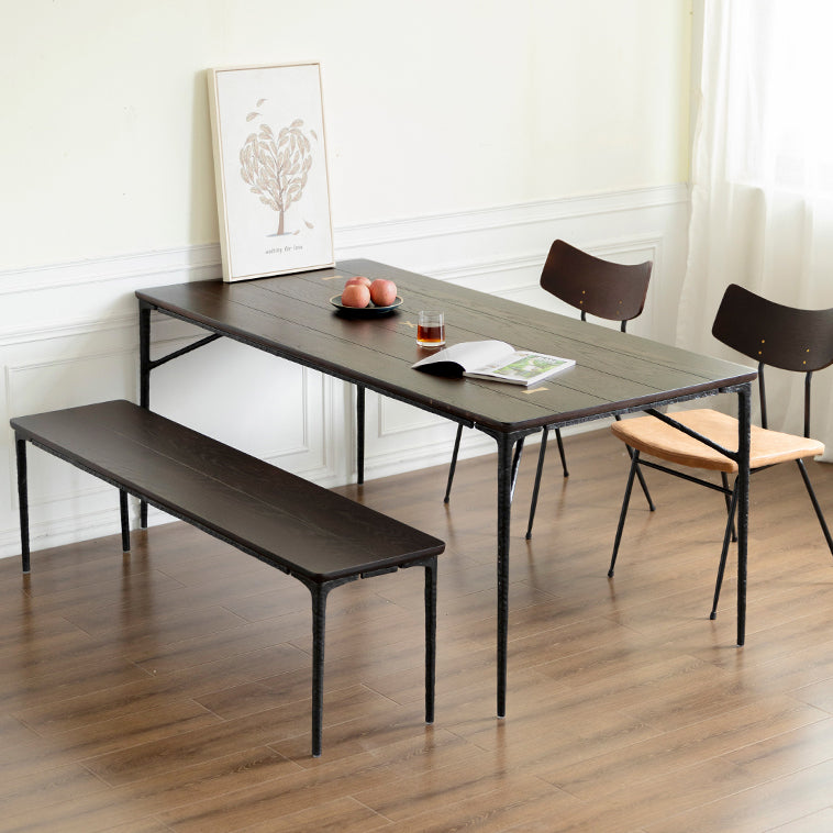Contemporary Style Solid Wood Board Rectangle Dining Table 4 Legs Table for Home Clearhalo ' dining_table' 'Dining Tables & Seating' 'Dining Tables' 'furn' 'furn_dining_table' 'Furniture' 'furniture_dining_table' 'Kitchen & Dining Furniture' 'kitchen&dining_furn' 'kitchen' 'kitchen_dining_table' 3642686