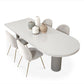 Irregular Pine Solid Wood Dining Table Modern White Top Island Table with 3 Legs Clearhalo ' dining_table' 'Dining Tables & Seating' 'Dining Tables' 'furn' 'furn_dining_table' 'Furniture' 'furniture_dining_table' 'Kitchen & Dining Furniture' 'kitchen&dining_furn' 'kitchen' 'kitchen_dining_table' 3642698