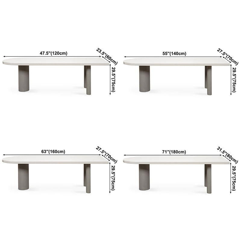 Irregular Pine Solid Wood Dining Table Modern White Top Island Table with 3 Legs Clearhalo ' dining_table' 'Dining Tables & Seating' 'Dining Tables' 'furn' 'furn_dining_table' 'Furniture' 'furniture_dining_table' 'Kitchen & Dining Furniture' 'kitchen&dining_furn' 'kitchen' 'kitchen_dining_table' 3642702