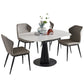 Modern Round Drop-Leaf Dining Table Sintered Stone Table with Pedestal Base,53.1"L x 33.5"W x 30"H Clearhalo ' dining_table' 'Dining Tables & Seating' 'Dining Tables' 'furn' 'furn_dining_table' 'Furniture' 'furniture_dining_table' 'Kitchen & Dining Furniture' 'kitchen&dining_furn' 'kitchen' 'kitchen_dining_table' 3642707