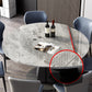 Modern Round Drop-Leaf Dining Table Sintered Stone Table with Pedestal Base,53.1"L x 33.5"W x 30"H Clearhalo ' dining_table' 'Dining Tables & Seating' 'Dining Tables' 'furn' 'furn_dining_table' 'Furniture' 'furniture_dining_table' 'Kitchen & Dining Furniture' 'kitchen&dining_furn' 'kitchen' 'kitchen_dining_table' 3642709