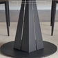 Modern Round Drop-Leaf Dining Table Sintered Stone Table with Pedestal Base,53.1"L x 33.5"W x 30"H Clearhalo ' dining_table' 'Dining Tables & Seating' 'Dining Tables' 'furn' 'furn_dining_table' 'Furniture' 'furniture_dining_table' 'Kitchen & Dining Furniture' 'kitchen&dining_furn' 'kitchen' 'kitchen_dining_table' 3642711