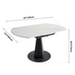 Modern Round Drop-Leaf Dining Table Sintered Stone Table with Pedestal Base,53.1"L x 33.5"W x 30"H Clearhalo ' dining_table' 'Dining Tables & Seating' 'Dining Tables' 'furn' 'furn_dining_table' 'Furniture' 'furniture_dining_table' 'Kitchen & Dining Furniture' 'kitchen&dining_furn' 'kitchen' 'kitchen_dining_table' 3642713