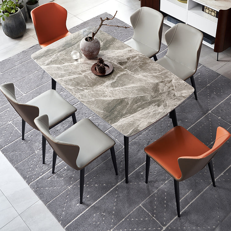 Metal Modern Rectangle Dining Table Sintered Stone Dining Table for Kitchen and Dining Room Clearhalo ' dining_table' 'Dining Tables & Seating' 'Dining Tables' 'furn' 'furn_dining_table' 'Furniture' 'furniture_dining_table' 'Kitchen & Dining Furniture' 'kitchen&dining_furn' 'kitchen' 'kitchen_dining_table' 3642714