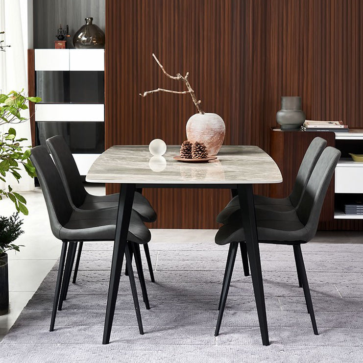 Metal Modern Rectangle Dining Table Sintered Stone Dining Table for Kitchen and Dining Room Clearhalo ' dining_table' 'Dining Tables & Seating' 'Dining Tables' 'furn' 'furn_dining_table' 'Furniture' 'furniture_dining_table' 'Kitchen & Dining Furniture' 'kitchen&dining_furn' 'kitchen' 'kitchen_dining_table' 3642717