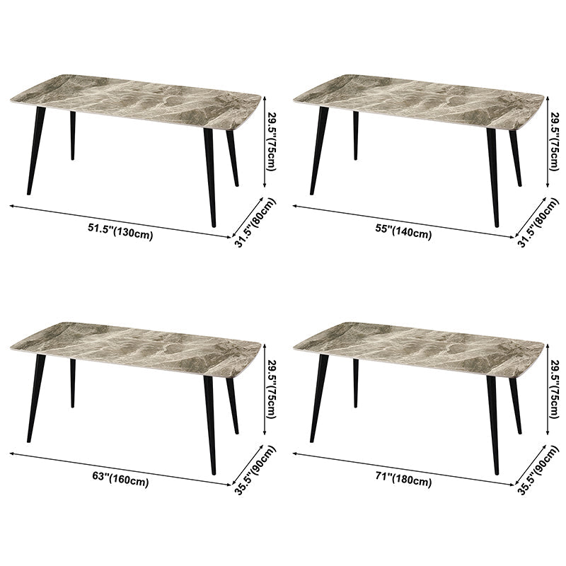 Metal Modern Rectangle Dining Table Sintered Stone Dining Table for Kitchen and Dining Room Clearhalo ' dining_table' 'Dining Tables & Seating' 'Dining Tables' 'furn' 'furn_dining_table' 'Furniture' 'furniture_dining_table' 'Kitchen & Dining Furniture' 'kitchen&dining_furn' 'kitchen' 'kitchen_dining_table' 3642723