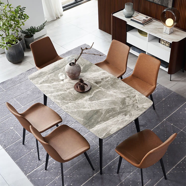Metal Modern Rectangle Dining Table Sintered Stone Dining Table for Kitchen and Dining Room Clearhalo ' dining_table' 'Dining Tables & Seating' 'Dining Tables' 'furn' 'furn_dining_table' 'Furniture' 'furniture_dining_table' 'Kitchen & Dining Furniture' 'kitchen&dining_furn' 'kitchen' 'kitchen_dining_table' 3642724
