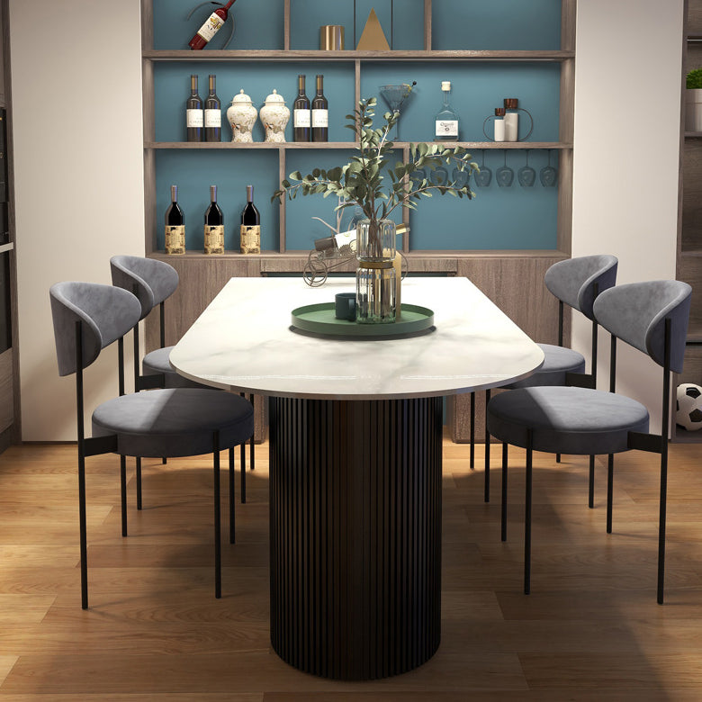 Modern Style Sintered Stone Dinner Room Kitchen Table White Table with Wooden Base Clearhalo ' dining_table' 'Dining Tables & Seating' 'Dining Tables' 'furn' 'furn_dining_table' 'Furniture' 'furniture_dining_table' 'Kitchen & Dining Furniture' 'kitchen&dining_furn' 'kitchen' 'kitchen_dining_table' 3642725