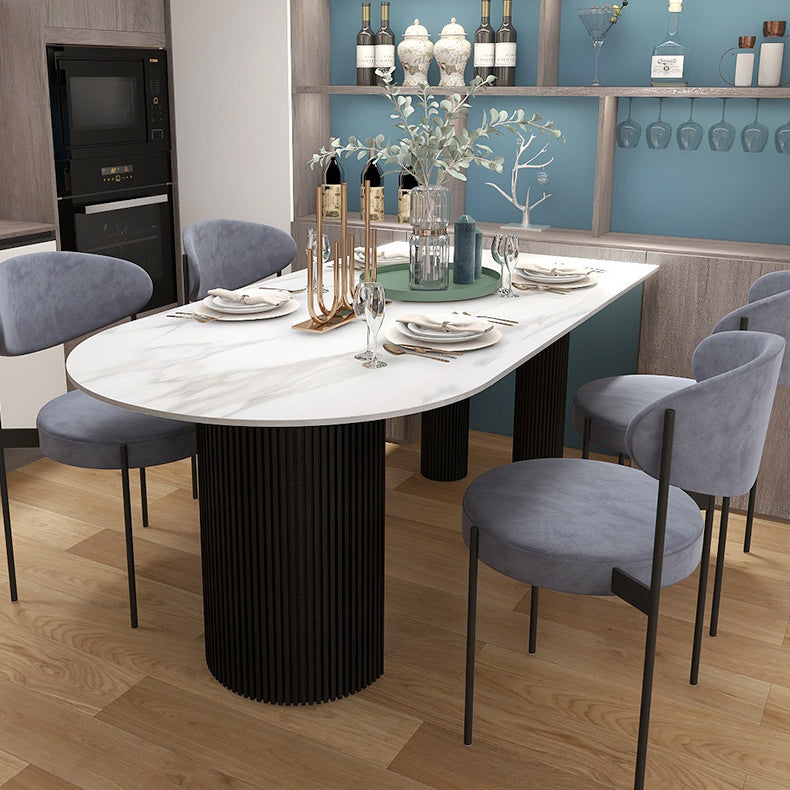 Modern Style Sintered Stone Dinner Room Kitchen Table White Table with Wooden Base Clearhalo ' dining_table' 'Dining Tables & Seating' 'Dining Tables' 'furn' 'furn_dining_table' 'Furniture' 'furniture_dining_table' 'Kitchen & Dining Furniture' 'kitchen&dining_furn' 'kitchen' 'kitchen_dining_table' 3642727