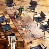 Minimalist Rectangle Shape Brown Dining Table Solid Wood Kitchen Dining Table with Trestle Base Clearhalo ' dining_table' 'Dining Tables & Seating' 'Dining Tables' 'furn' 'furn_dining_table' 'Furniture' 'furniture_dining_table' 'Kitchen & Dining Furniture' 'kitchen&dining_furn' 'kitchen' 'kitchen_dining_table' 3642733