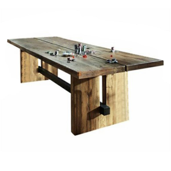 Minimalist Rectangle Shape Brown Dining Table Solid Wood Kitchen Dining Table with Trestle Base Clearhalo ' dining_table' 'Dining Tables & Seating' 'Dining Tables' 'furn' 'furn_dining_table' 'Furniture' 'furniture_dining_table' 'Kitchen & Dining Furniture' 'kitchen&dining_furn' 'kitchen' 'kitchen_dining_table' 3642739