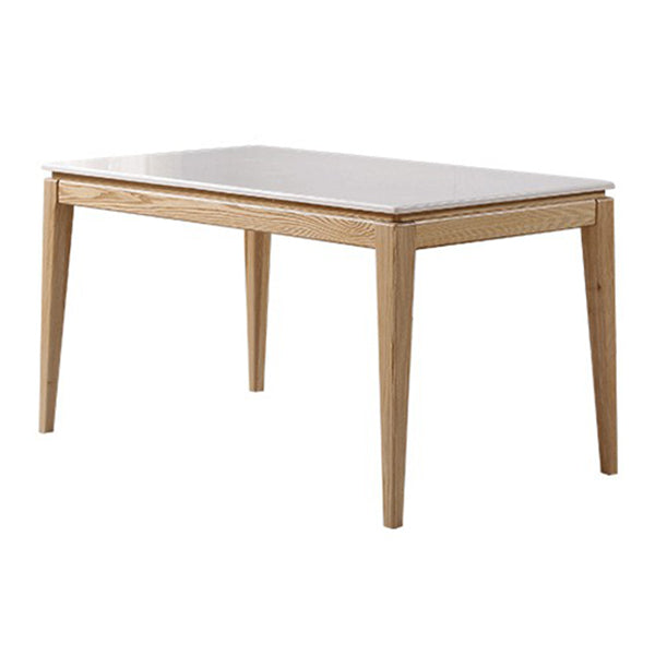 Rectangle Home Dining Table Simplicity Dinner Room Sintered Stone Table with 4 Wood Legs Natural Without Chairs Clearhalo ' dining_table' 'Dining Tables & Seating' 'Dining Tables' 'furn' 'furn_dining_table' 'Furniture' 'furniture_dining_table' 'Kitchen & Dining Furniture' 'kitchen&dining_furn' 'kitchen' 'kitchen_dining_table' 3642760