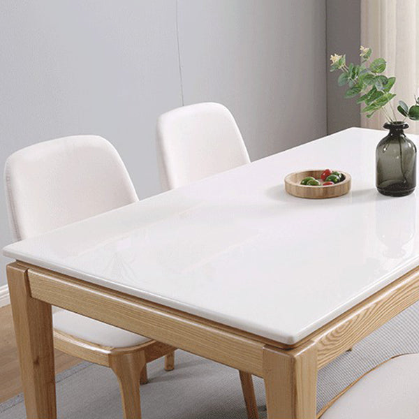 Rectangle Home Dining Table Simplicity Dinner Room Sintered Stone Table with 4 Wood Legs Clearhalo ' dining_table' 'Dining Tables & Seating' 'Dining Tables' 'furn' 'furn_dining_table' 'Furniture' 'furniture_dining_table' 'Kitchen & Dining Furniture' 'kitchen&dining_furn' 'kitchen' 'kitchen_dining_table' 3642761