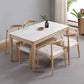 Rectangle Home Dining Table Simplicity Dinner Room Sintered Stone Table with 4 Wood Legs Clearhalo ' dining_table' 'Dining Tables & Seating' 'Dining Tables' 'furn' 'furn_dining_table' 'Furniture' 'furniture_dining_table' 'Kitchen & Dining Furniture' 'kitchen&dining_furn' 'kitchen' 'kitchen_dining_table' 3642768