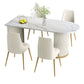 Metal Contemporary Free Form Dining Table Sintered Stone Table for Kitchen and Dining Room Clearhalo ' dining_table' 'Dining Tables & Seating' 'Dining Tables' 'furn' 'furn_dining_table' 'Furniture' 'furniture_dining_table' 'Kitchen & Dining Furniture' 'kitchen&dining_furn' 'kitchen' 'kitchen_dining_table' 3642778