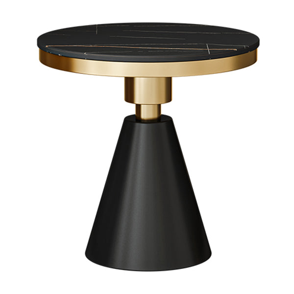 Modern Style Sintered Stone Dining Table Round Table with Pedestal Base Black Black Clearhalo ' dining_table' 'Dining Tables & Seating' 'Dining Tables' 'furn' 'furn_dining_table' 'Furniture' 'furniture_dining_table' 'Kitchen & Dining Furniture' 'kitchen&dining_furn' 'kitchen' 'kitchen_dining_table' 3642781