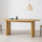 Contemporary Solid Wood Table Oval Double Pedestal Home Kitchen Furniture Clearhalo ' dining_table' 'Dining Tables & Seating' 'Dining Tables' 'furn' 'furn_dining_table' 'Furniture' 'furniture_dining_table' 'Kitchen & Dining Furniture' 'kitchen&dining_furn' 'kitchen' 'kitchen_dining_table' 3642792