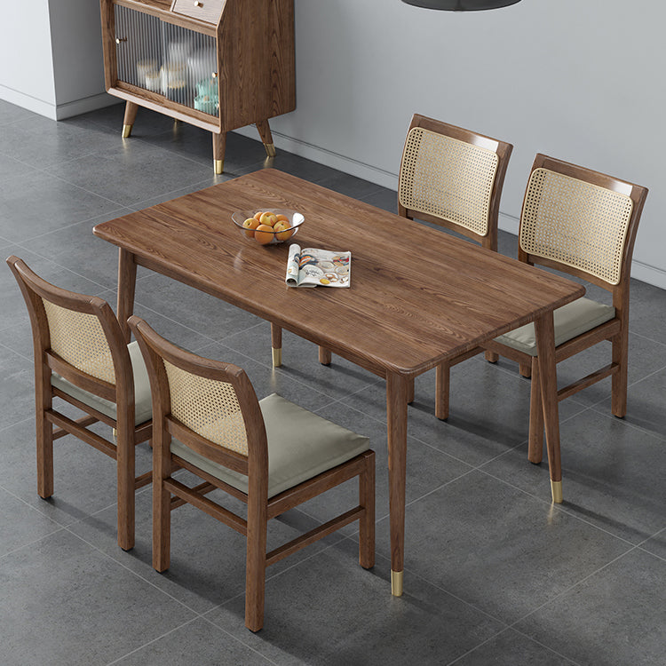 Contemporary Standard Brown Dining Table Solid Wood Rectangle Dining Table for Kitchen Clearhalo ' dining_table' 'Dining Tables & Seating' 'Dining Tables' 'furn' 'furn_dining_table' 'Furniture' 'furniture_dining_table' 'Kitchen & Dining Furniture' 'kitchen&dining_furn' 'kitchen' 'kitchen_dining_table' 3642809