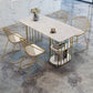Metal Contemporary Rectangle Dining Table Sintered Stone Table for Kitchen and Dining Room Clearhalo ' dining_table' 'Dining Tables & Seating' 'Dining Tables' 'furn' 'furn_dining_table' 'Furniture' 'furniture_dining_table' 'Kitchen & Dining Furniture' 'kitchen&dining_furn' 'kitchen' 'kitchen_dining_table' 3642839