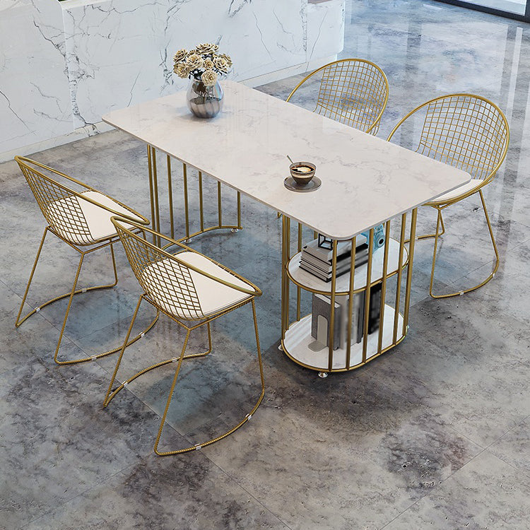 Metal Contemporary Rectangle Dining Table Sintered Stone Table for Kitchen and Dining Room Clearhalo ' dining_table' 'Dining Tables & Seating' 'Dining Tables' 'furn' 'furn_dining_table' 'Furniture' 'furniture_dining_table' 'Kitchen & Dining Furniture' 'kitchen&dining_furn' 'kitchen' 'kitchen_dining_table' 3642839