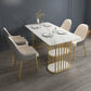 Metal Contemporary Rectangle Dining Table Sintered Stone Table for Kitchen and Dining Room Clearhalo ' dining_table' 'Dining Tables & Seating' 'Dining Tables' 'furn' 'furn_dining_table' 'Furniture' 'furniture_dining_table' 'Kitchen & Dining Furniture' 'kitchen&dining_furn' 'kitchen' 'kitchen_dining_table' 3642844
