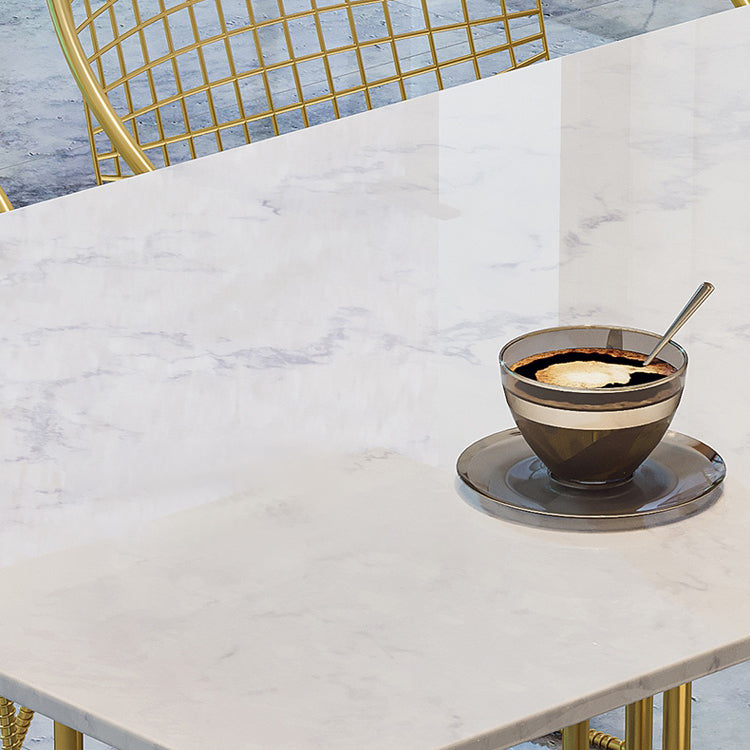 Metal Contemporary Rectangle Dining Table Sintered Stone Table for Kitchen and Dining Room Clearhalo ' dining_table' 'Dining Tables & Seating' 'Dining Tables' 'furn' 'furn_dining_table' 'Furniture' 'furniture_dining_table' 'Kitchen & Dining Furniture' 'kitchen&dining_furn' 'kitchen' 'kitchen_dining_table' 3642847