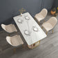 Metal Contemporary Rectangle Dining Table Sintered Stone Table for Kitchen and Dining Room Clearhalo ' dining_table' 'Dining Tables & Seating' 'Dining Tables' 'furn' 'furn_dining_table' 'Furniture' 'furniture_dining_table' 'Kitchen & Dining Furniture' 'kitchen&dining_furn' 'kitchen' 'kitchen_dining_table' 3642852