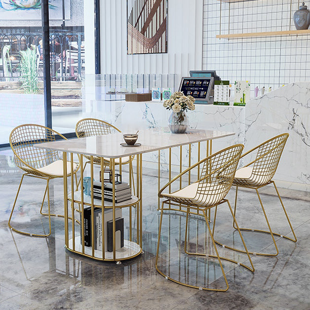 Metal Contemporary Rectangle Dining Table Sintered Stone Table for Kitchen and Dining Room Clearhalo ' dining_table' 'Dining Tables & Seating' 'Dining Tables' 'furn' 'furn_dining_table' 'Furniture' 'furniture_dining_table' 'Kitchen & Dining Furniture' 'kitchen&dining_furn' 'kitchen' 'kitchen_dining_table' 3642854