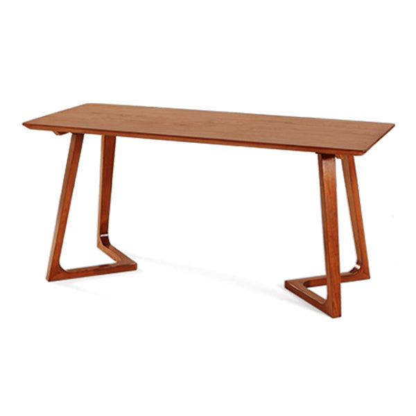 Rectangle Double Pedestal Home Furniture Pine Solid Wood Dining Room Collection Brown Without Chairs Clearhalo ' dining_table' 'Dining Tables & Seating' 'Dining Tables' 'furn' 'furn_dining_table' 'Furniture' 'furniture_dining_table' 'Kitchen & Dining Furniture' 'kitchen&dining_furn' 'kitchen' 'kitchen_dining_table' 3642857