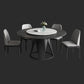 Modern Round Shape Kitchen Dining Table Sintered Stone Standard Dining Table with Pedestal Base Clearhalo ' dining_table' 'Dining Tables & Seating' 'Dining Tables' 'furn' 'furn_dining_table' 'Furniture' 'furniture_dining_table' 'Kitchen & Dining Furniture' 'kitchen&dining_furn' 'kitchen' 'kitchen_dining_table' 3642888