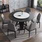 Modern Round Shape Kitchen Dining Table Sintered Stone Standard Dining Table with Pedestal Base Clearhalo ' dining_table' 'Dining Tables & Seating' 'Dining Tables' 'furn' 'furn_dining_table' 'Furniture' 'furniture_dining_table' 'Kitchen & Dining Furniture' 'kitchen&dining_furn' 'kitchen' 'kitchen_dining_table' 3642889