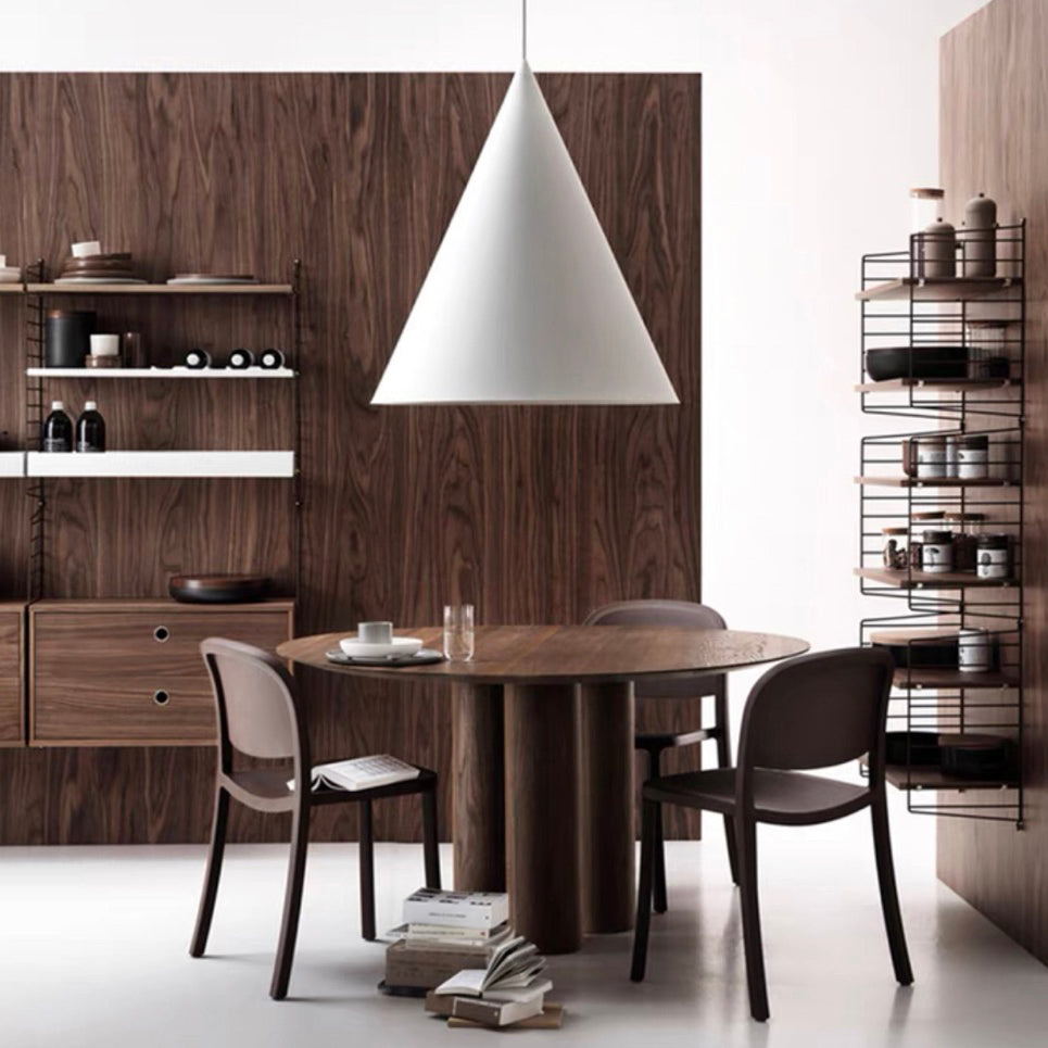 Round Shape Contemporary Dining Table Wood Color Fixed Table of Solid Wood Clearhalo ' dining_table' 'Dining Tables & Seating' 'Dining Tables' 'furn' 'furn_dining_table' 'Furniture' 'furniture_dining_table' 'Kitchen & Dining Furniture' 'kitchen&dining_furn' 'kitchen' 'kitchen_dining_table' 3642922