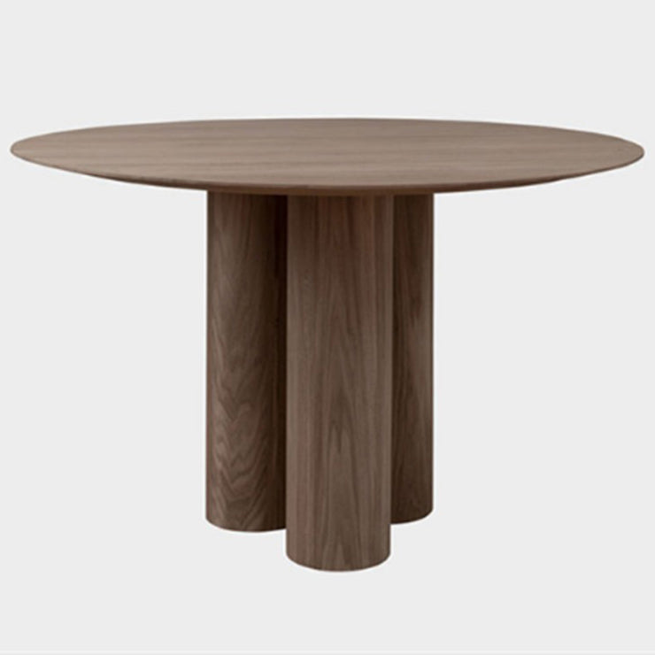 Round Shape Contemporary Dining Table Wood Color Fixed Table of Solid Wood Clearhalo ' dining_table' 'Dining Tables & Seating' 'Dining Tables' 'furn' 'furn_dining_table' 'Furniture' 'furniture_dining_table' 'Kitchen & Dining Furniture' 'kitchen&dining_furn' 'kitchen' 'kitchen_dining_table' 3642923