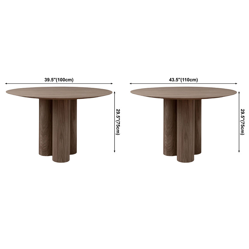 Round Shape Contemporary Dining Table Wood Color Fixed Table of Solid Wood Clearhalo ' dining_table' 'Dining Tables & Seating' 'Dining Tables' 'furn' 'furn_dining_table' 'Furniture' 'furniture_dining_table' 'Kitchen & Dining Furniture' 'kitchen&dining_furn' 'kitchen' 'kitchen_dining_table' 3642925