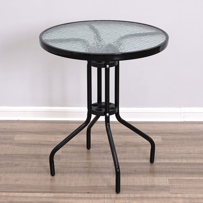 Glass Transparent Dining Table Simplicity 4 Legs Table for Dining Room 23.6"L x 23.6"W x 27.2"H Without Chairs Clearhalo ' dining_table' 'Dining Tables & Seating' 'Dining Tables' 'furn' 'furn_dining_table' 'Furniture' 'furniture_dining_table' 'Kitchen & Dining Furniture' 'kitchen&dining_furn' 'kitchen' 'kitchen_dining_table' 3642940
