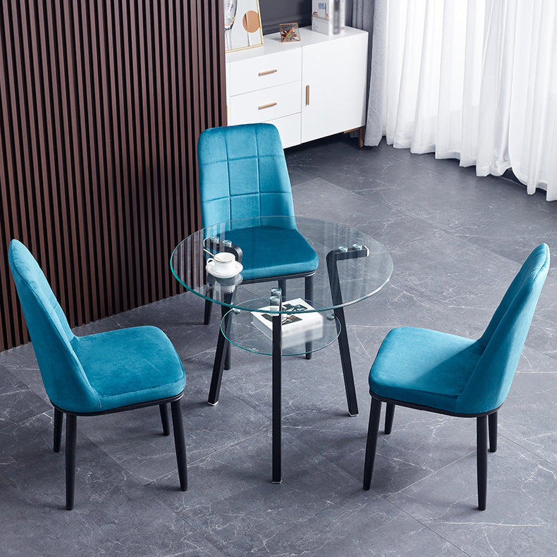 Round 3 Legs Modern Dining Table Transparent Fixed Table of Clear Glass Clearhalo ' dining_table' 'Dining Tables & Seating' 'Dining Tables' 'furn' 'furn_dining_table' 'Furniture' 'furniture_dining_table' 'Kitchen & Dining Furniture' 'kitchen&dining_furn' 'kitchen' 'kitchen_dining_table' 3642949