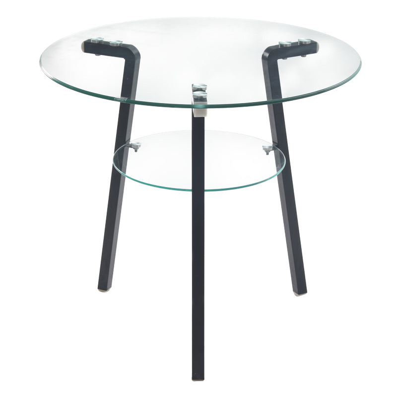 Round 3 Legs Modern Dining Table Transparent Fixed Table of Clear Glass Without Chairs Clearhalo ' dining_table' 'Dining Tables & Seating' 'Dining Tables' 'furn' 'furn_dining_table' 'Furniture' 'furniture_dining_table' 'Kitchen & Dining Furniture' 'kitchen&dining_furn' 'kitchen' 'kitchen_dining_table' 3642952