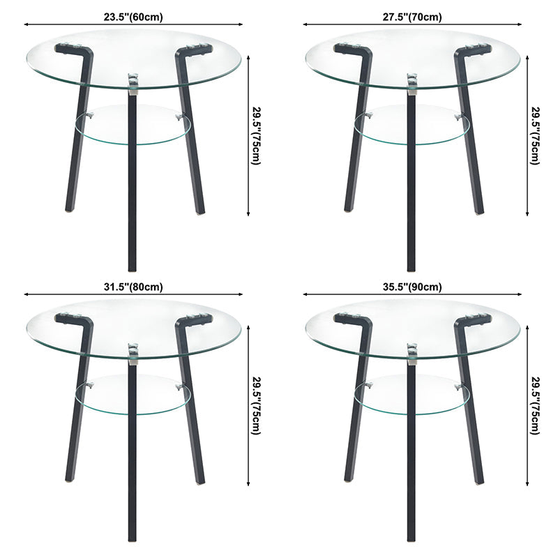 Round 3 Legs Modern Dining Table Transparent Fixed Table of Clear Glass Clearhalo ' dining_table' 'Dining Tables & Seating' 'Dining Tables' 'furn' 'furn_dining_table' 'Furniture' 'furniture_dining_table' 'Kitchen & Dining Furniture' 'kitchen&dining_furn' 'kitchen' 'kitchen_dining_table' 3642957