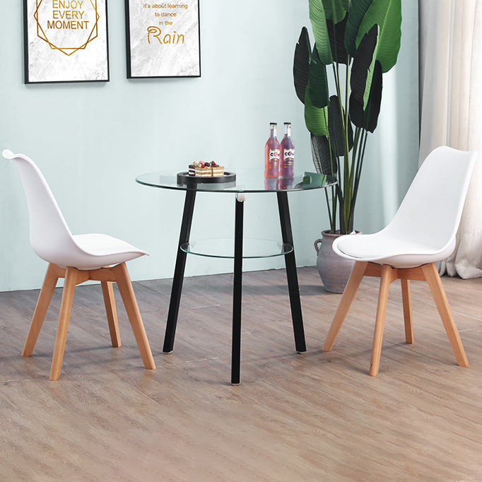 Round 3 Legs Modern Dining Table Transparent Fixed Table of Clear Glass Clearhalo ' dining_table' 'Dining Tables & Seating' 'Dining Tables' 'furn' 'furn_dining_table' 'Furniture' 'furniture_dining_table' 'Kitchen & Dining Furniture' 'kitchen&dining_furn' 'kitchen' 'kitchen_dining_table' 3642959