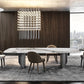 Modern Style Sintered Stone Dining Table Rectangle Table with Double Pedestal Base Clearhalo ' dining_table' 'Dining Tables & Seating' 'Dining Tables' 'furn' 'furn_dining_table' 'Furniture' 'furniture_dining_table' 'Kitchen & Dining Furniture' 'kitchen&dining_furn' 'kitchen' 'kitchen_dining_table' 3642960