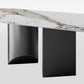 Modern Style Sintered Stone Dining Table Rectangle Table with Double Pedestal Base Clearhalo ' dining_table' 'Dining Tables & Seating' 'Dining Tables' 'furn' 'furn_dining_table' 'Furniture' 'furniture_dining_table' 'Kitchen & Dining Furniture' 'kitchen&dining_furn' 'kitchen' 'kitchen_dining_table' 3642966