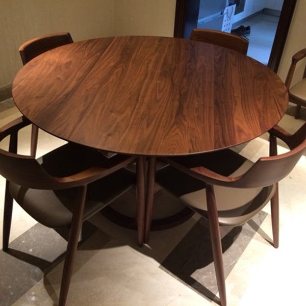 Round Pedestal Table Stone Dining Room Home Furniture with Pine Solid Wood Clearhalo ' dining_table' 'Dining Tables & Seating' 'Dining Tables' 'furn' 'furn_dining_table' 'Furniture' 'furniture_dining_table' 'Kitchen & Dining Furniture' 'kitchen&dining_furn' 'kitchen' 'kitchen_dining_table' 3642973