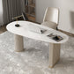 Metal Contemporary Oval Dining Table Sintered Stone Table for Dining Room Clearhalo ' dining_table' 'Dining Tables & Seating' 'Dining Tables' 'furn' 'furn_dining_table' 'Furniture' 'furniture_dining_table' 'Kitchen & Dining Furniture' 'kitchen&dining_furn' 'kitchen' 'kitchen_dining_table' 3642976