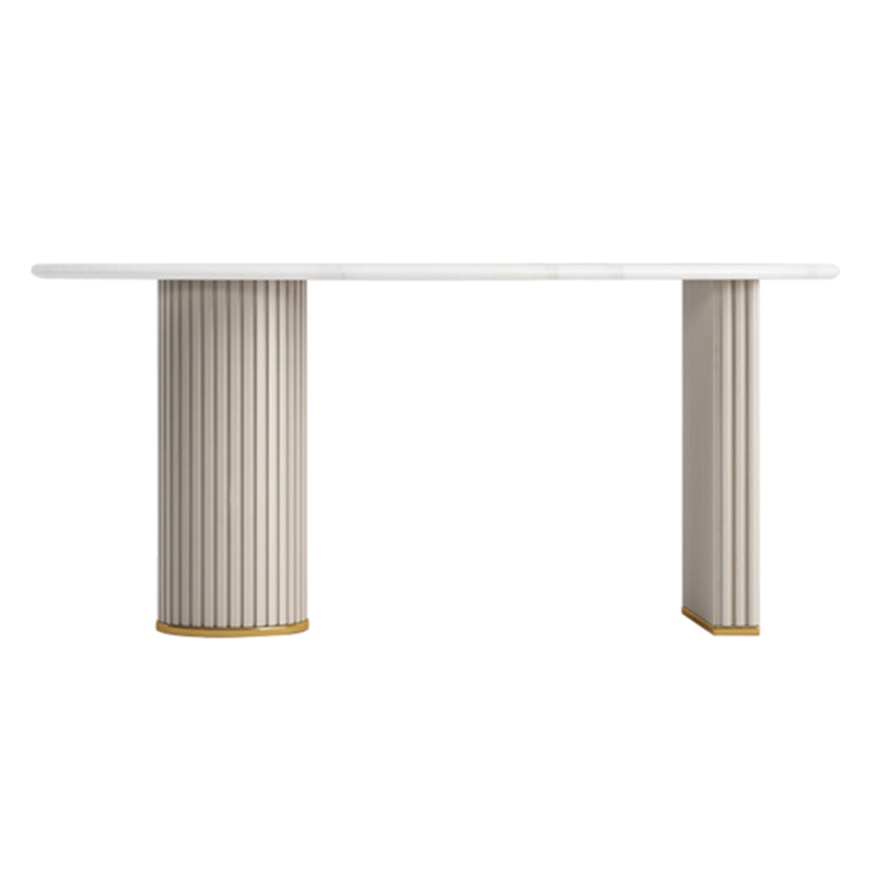 Metal Contemporary Oval Dining Table Sintered Stone Table for Dining Room Without Chairs Clearhalo ' dining_table' 'Dining Tables & Seating' 'Dining Tables' 'furn' 'furn_dining_table' 'Furniture' 'furniture_dining_table' 'Kitchen & Dining Furniture' 'kitchen&dining_furn' 'kitchen' 'kitchen_dining_table' 3642980