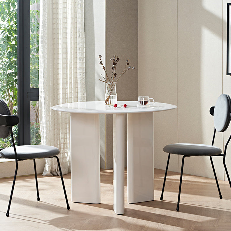 Modern Solid Wood Kitchen Dining Table White Round Shape Dining Table with 3 Legs Base Clearhalo ' dining_table' 'Dining Tables & Seating' 'Dining Tables' 'furn' 'furn_dining_table' 'Furniture' 'furniture_dining_table' 'Kitchen & Dining Furniture' 'kitchen&dining_furn' 'kitchen' 'kitchen_dining_table' 3642984