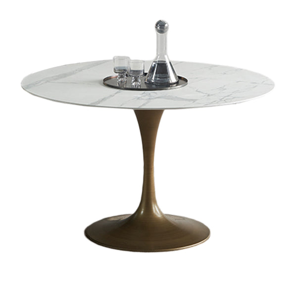 Modern Style Stone Dining Table Tulip Base Dining Site Table, for Dining Room Without Chairs Clearhalo ' dining_table' 'Dining Tables & Seating' 'Dining Tables' 'furn' 'furn_dining_table' 'Furniture' 'furniture_dining_table' 'Kitchen & Dining Furniture' 'kitchen&dining_furn' 'kitchen' 'kitchen_dining_table' 3642992