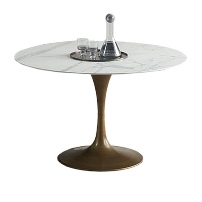 Modern Style Stone Dining Table Tulip Base Dining Site Table, for Dining Room Without Chairs Clearhalo ' dining_table' 'Dining Tables & Seating' 'Dining Tables' 'furn' 'furn_dining_table' 'Furniture' 'furniture_dining_table' 'Kitchen & Dining Furniture' 'kitchen&dining_furn' 'kitchen' 'kitchen_dining_table' 3642992