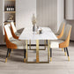 Metal Contemporary Rectangular Dining Table Sintered Stone Top Table for Dining Room Clearhalo ' dining_table' 'Dining Tables & Seating' 'Dining Tables' 'furn' 'furn_dining_table' 'Furniture' 'furniture_dining_table' 'Kitchen & Dining Furniture' 'kitchen&dining_furn' 'kitchen' 'kitchen_dining_table' 3643001