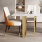 Metal Contemporary Rectangular Dining Table Sintered Stone Top Table for Dining Room Clearhalo ' dining_table' 'Dining Tables & Seating' 'Dining Tables' 'furn' 'furn_dining_table' 'Furniture' 'furniture_dining_table' 'Kitchen & Dining Furniture' 'kitchen&dining_furn' 'kitchen' 'kitchen_dining_table' 3643003