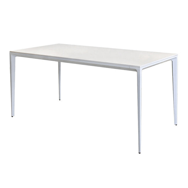 Metal Contemporary Rectangular Dining Table White Sintered Stone Table with 4 Legs Clearhalo ' dining_table' 'Dining Tables & Seating' 'Dining Tables' 'Furniture' 'furniture_dining_table' 'Kitchen & Dining Furniture' 'kitchen&dining_furn' 'kitchen' 'kitchen_dining_table' 3643031